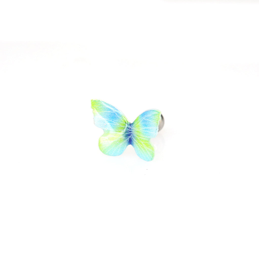 Green Gradient Resin Butterfly stainless steel Ear Studs