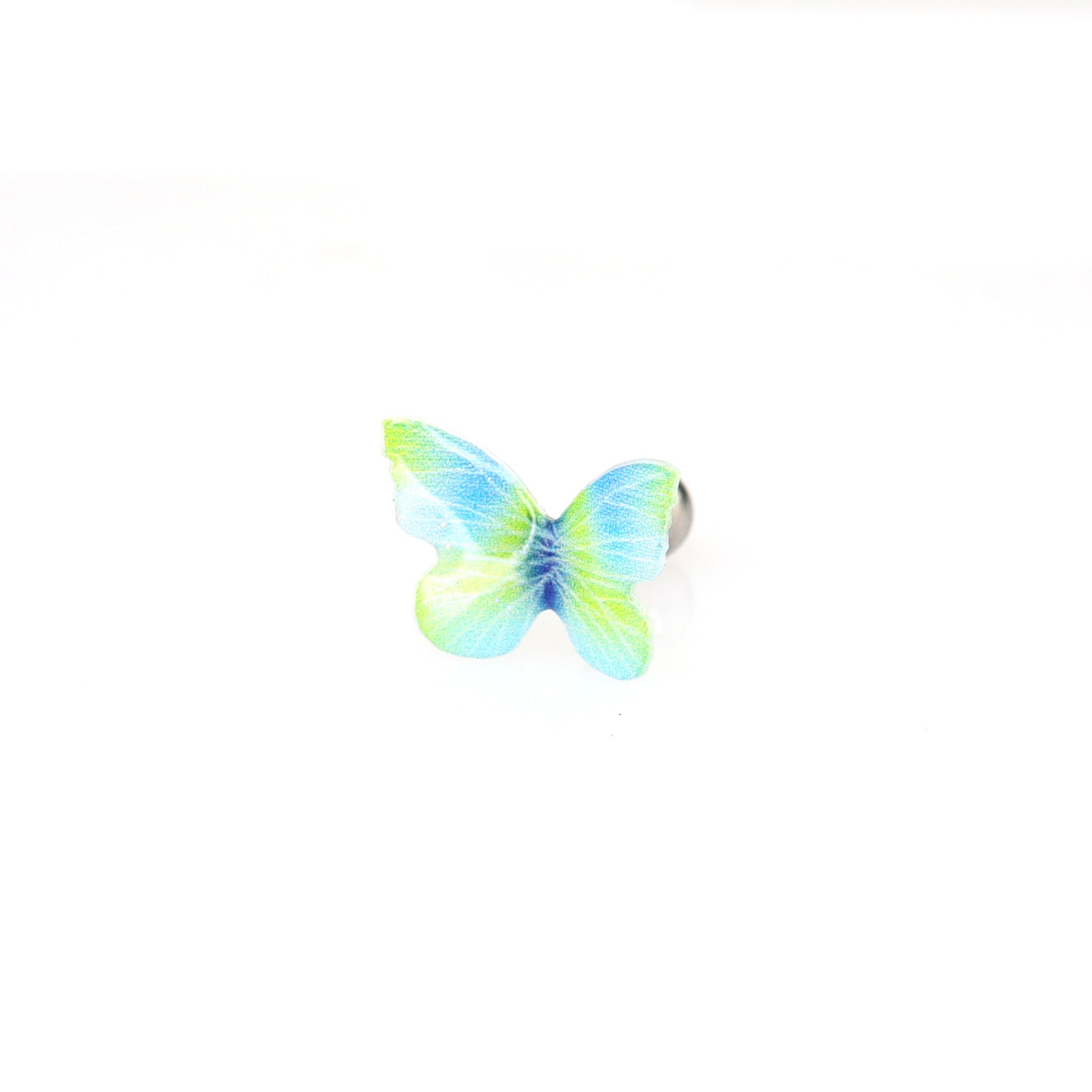 Green Gradient Resin Butterfly stainless steel Ear Studs