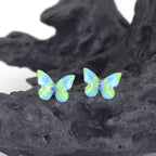 Green Gradient Resin Butterfly stainless steel Ear Studs