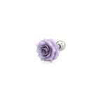 3D Purple Resin Rose Stainless Steel Ear Studs