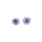 3D Purple Resin Rose Stainless Steel Ear Studs