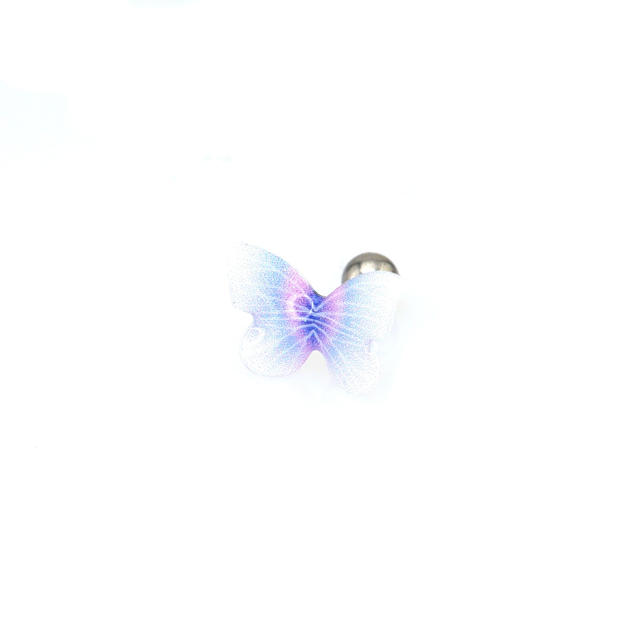 Purple Gradient Resin Butterfly stainless steel Ear Studs