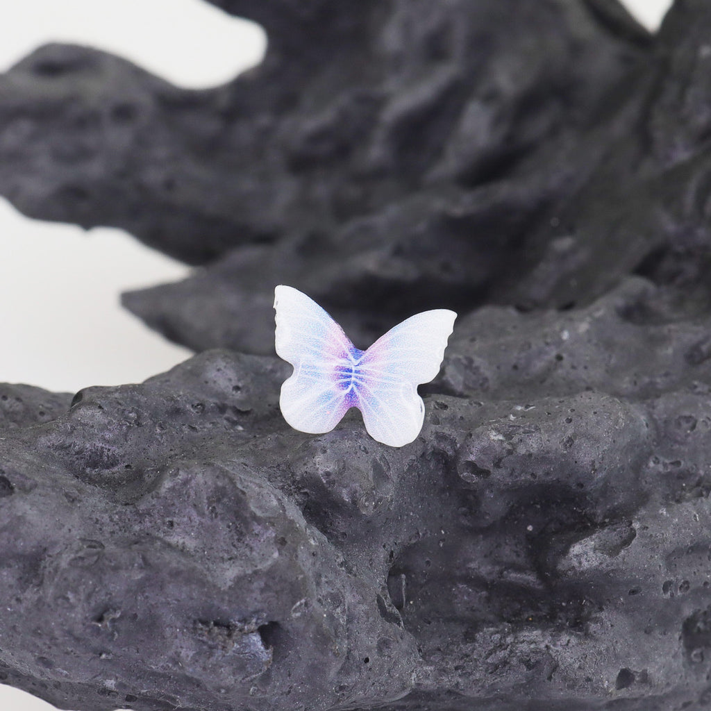 Purple Gradient Resin Butterfly stainless steel Ear Studs