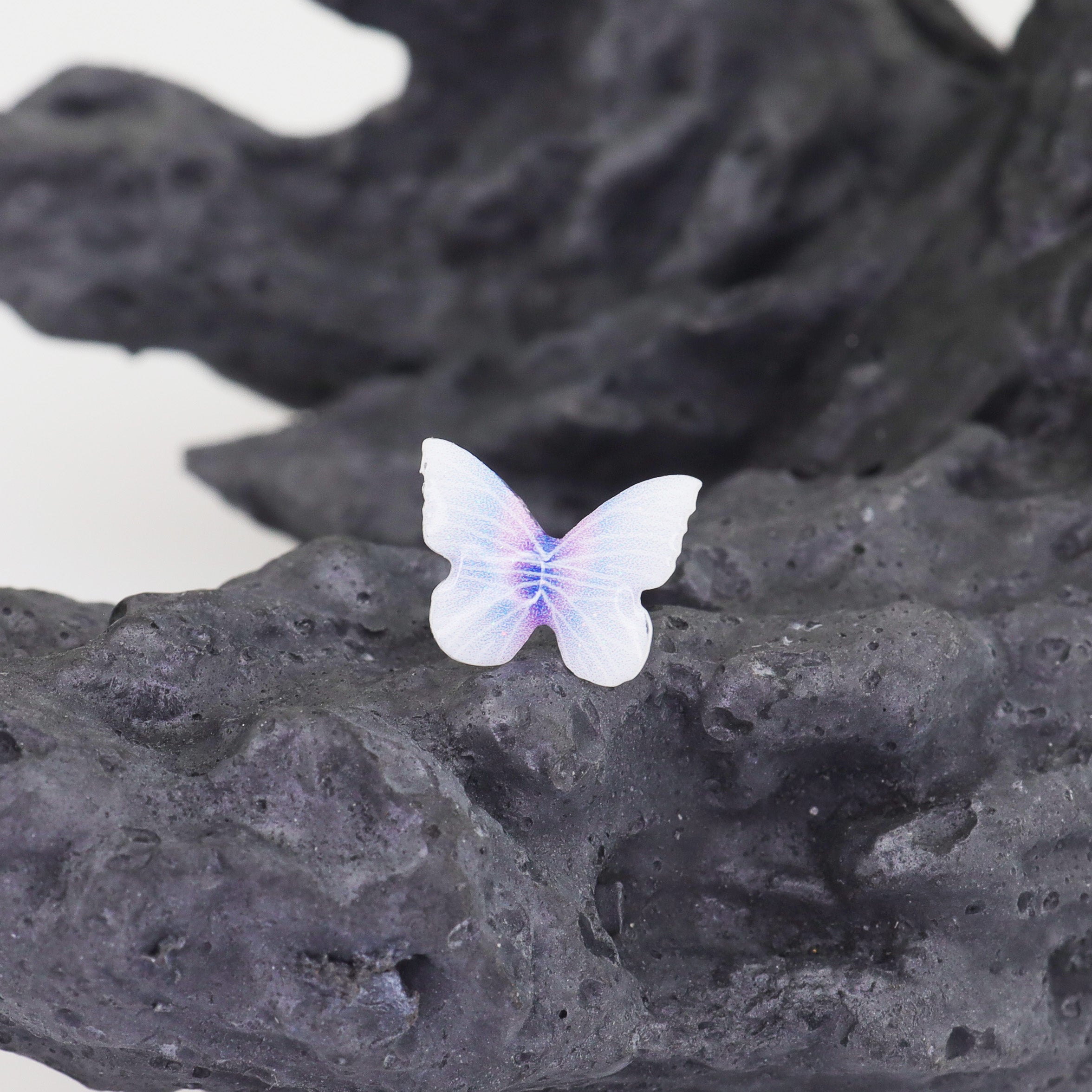 Purple Gradient Resin Butterfly stainless steel Ear Studs
