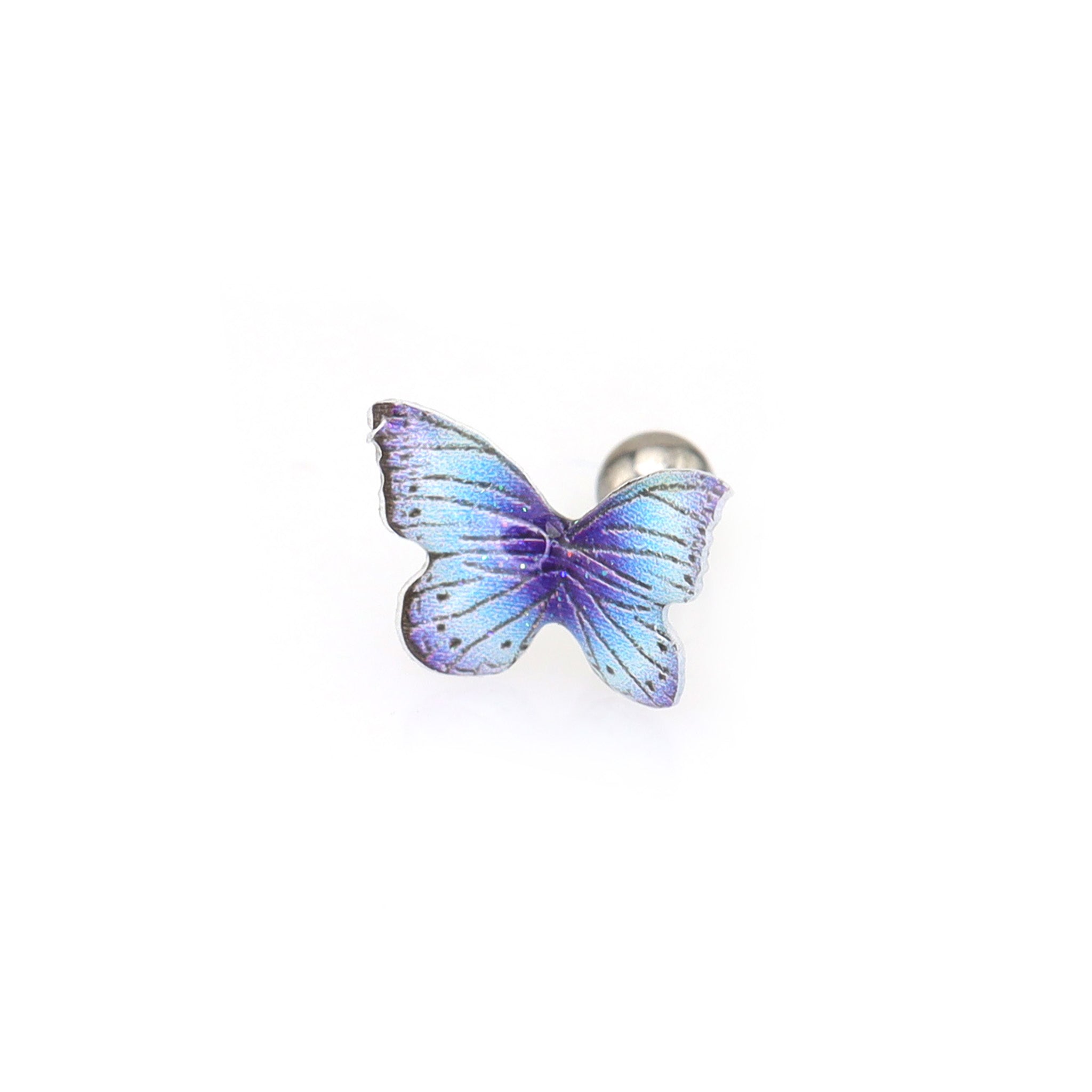 Blue Gradient Resin Butterfly Stainless Steel Ear Studs