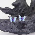 Blue Gradient Resin Butterfly Stainless Steel Ear Studs