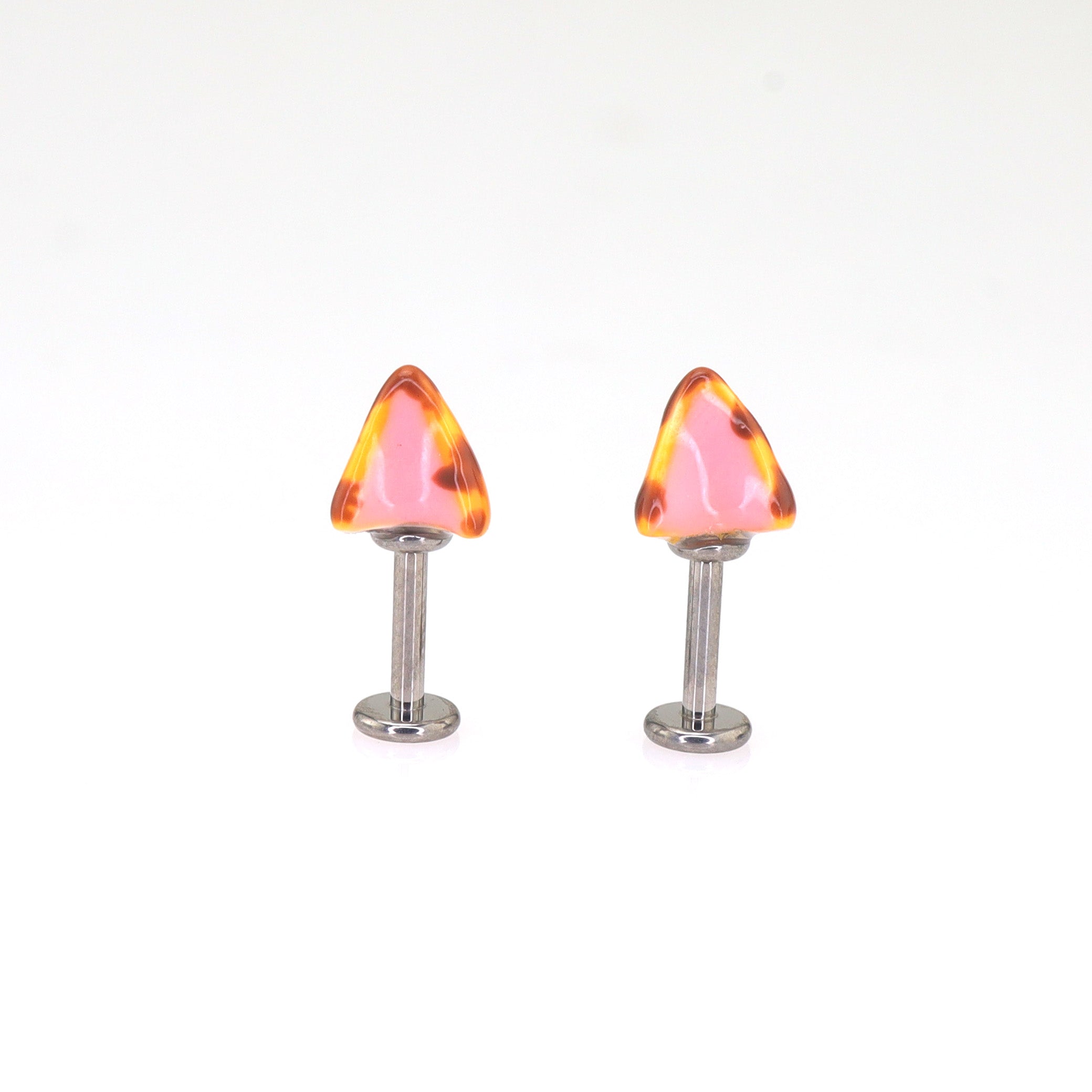 Hand-Painted Cute Cat Ear Titanium Helix Studs