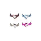 CZ Demonic Heart Wing Internally Threaded Titanium Studs
