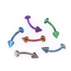 Rainbow Opal Spike Titanium Rook Jewelry
