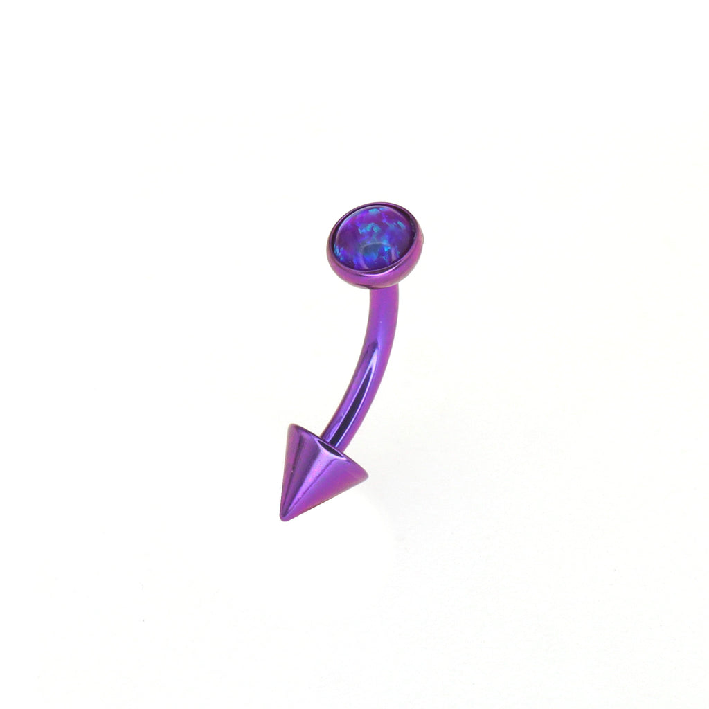 Rainbow Opal Spike Titanium Rook Jewelry