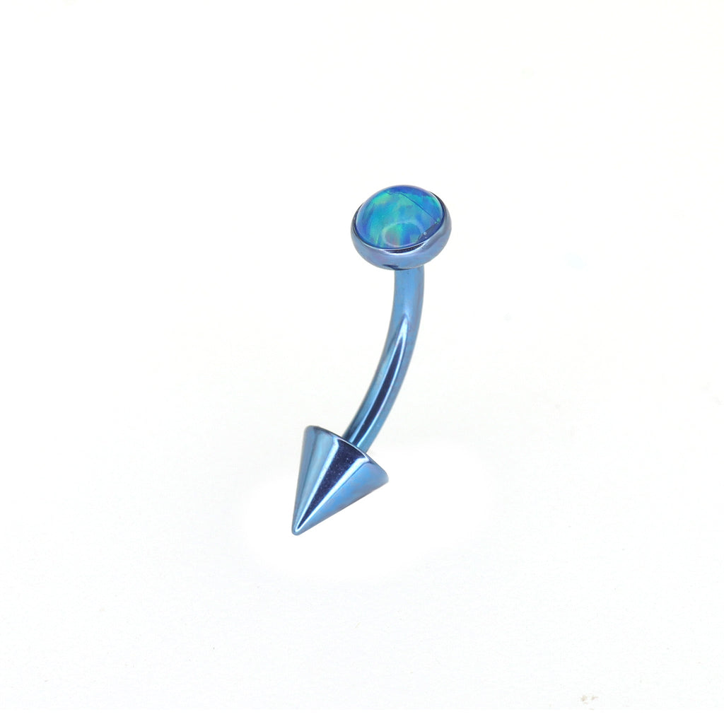 Rainbow Opal Spike Titanium Rook Jewelry