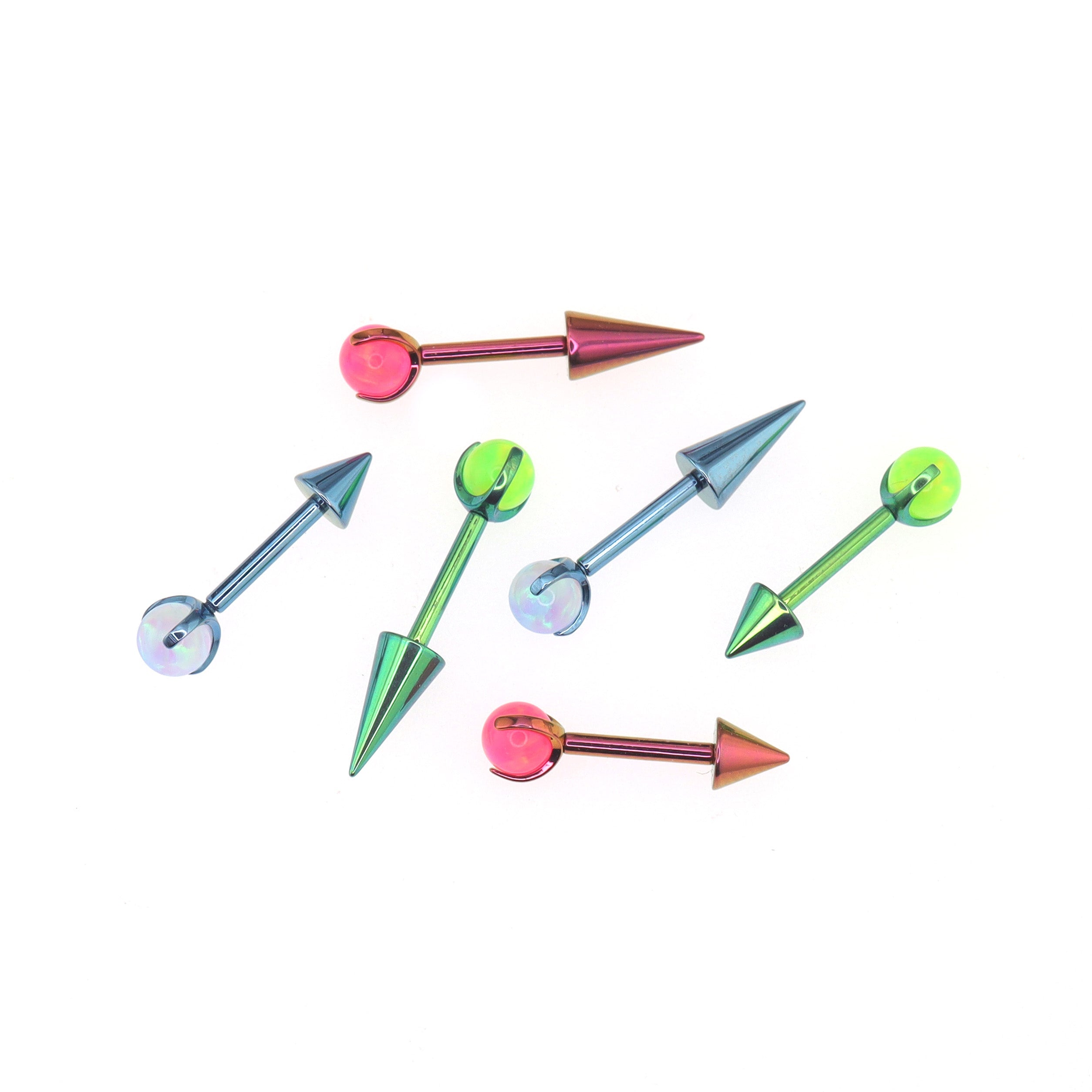 Opal Spike Internally Threaded Titanium Cartilage Studs