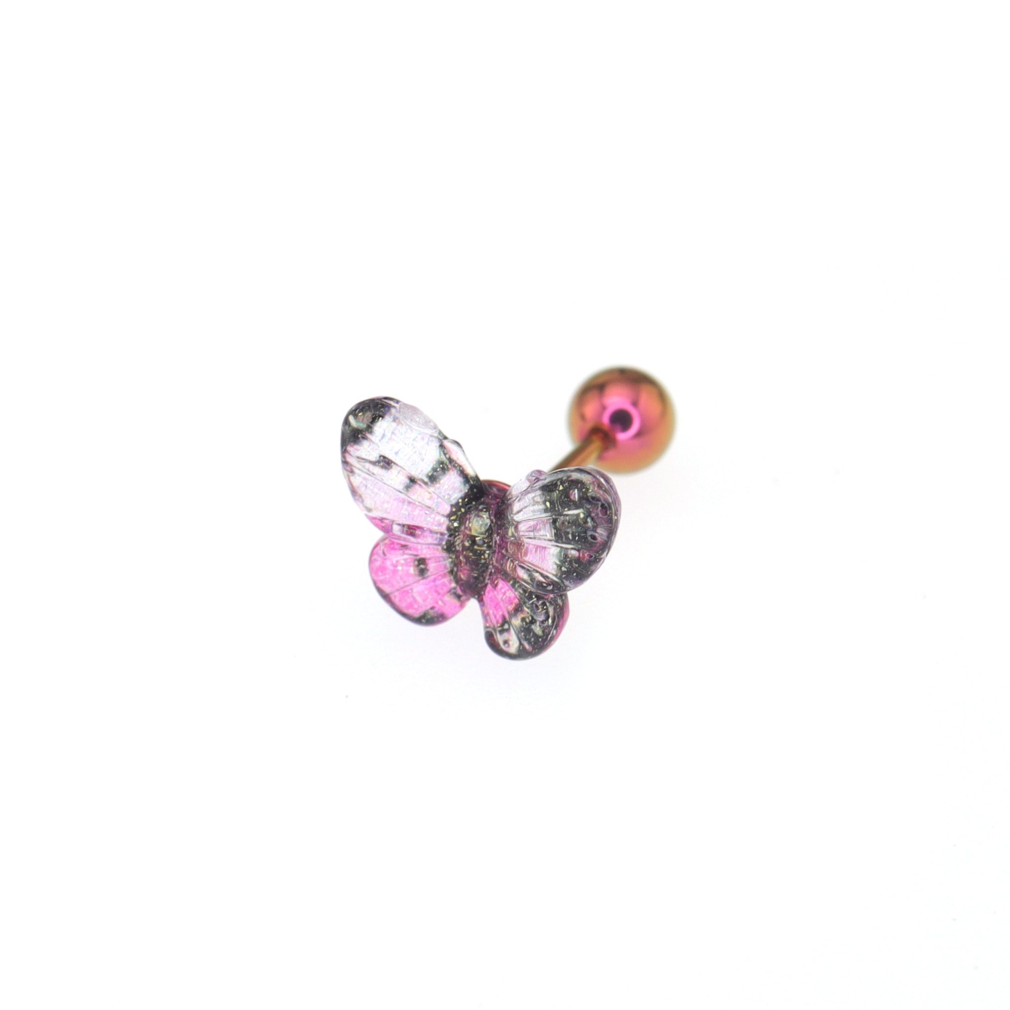 Translucent Gradient Butterfly Titanium Ear Studs