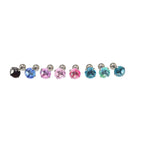 Round Gradient Tourmaline CZ Titanium Ear Studs