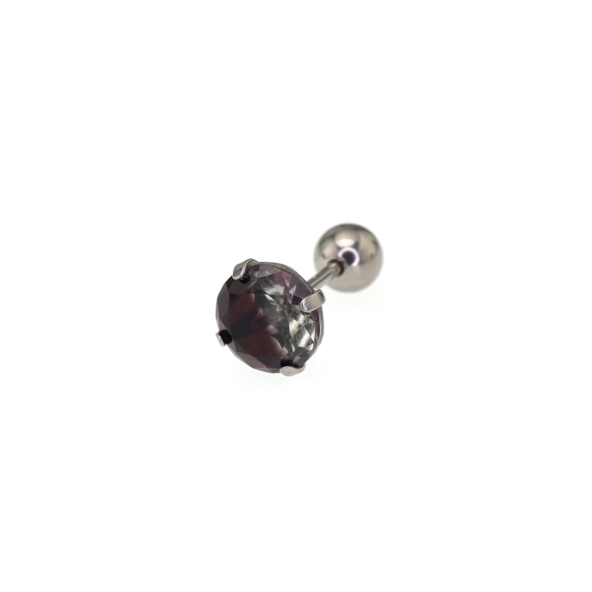 Round Gradient Tourmaline CZ Titanium Ear Studs