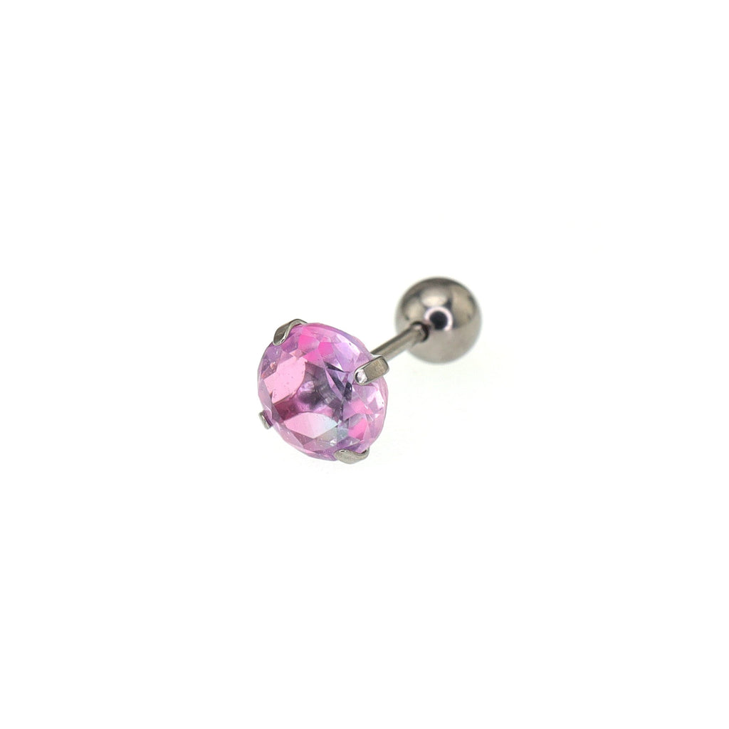 Round Gradient Tourmaline CZ Titanium Ear Studs