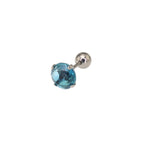 Round Gradient Tourmaline CZ Titanium Ear Studs