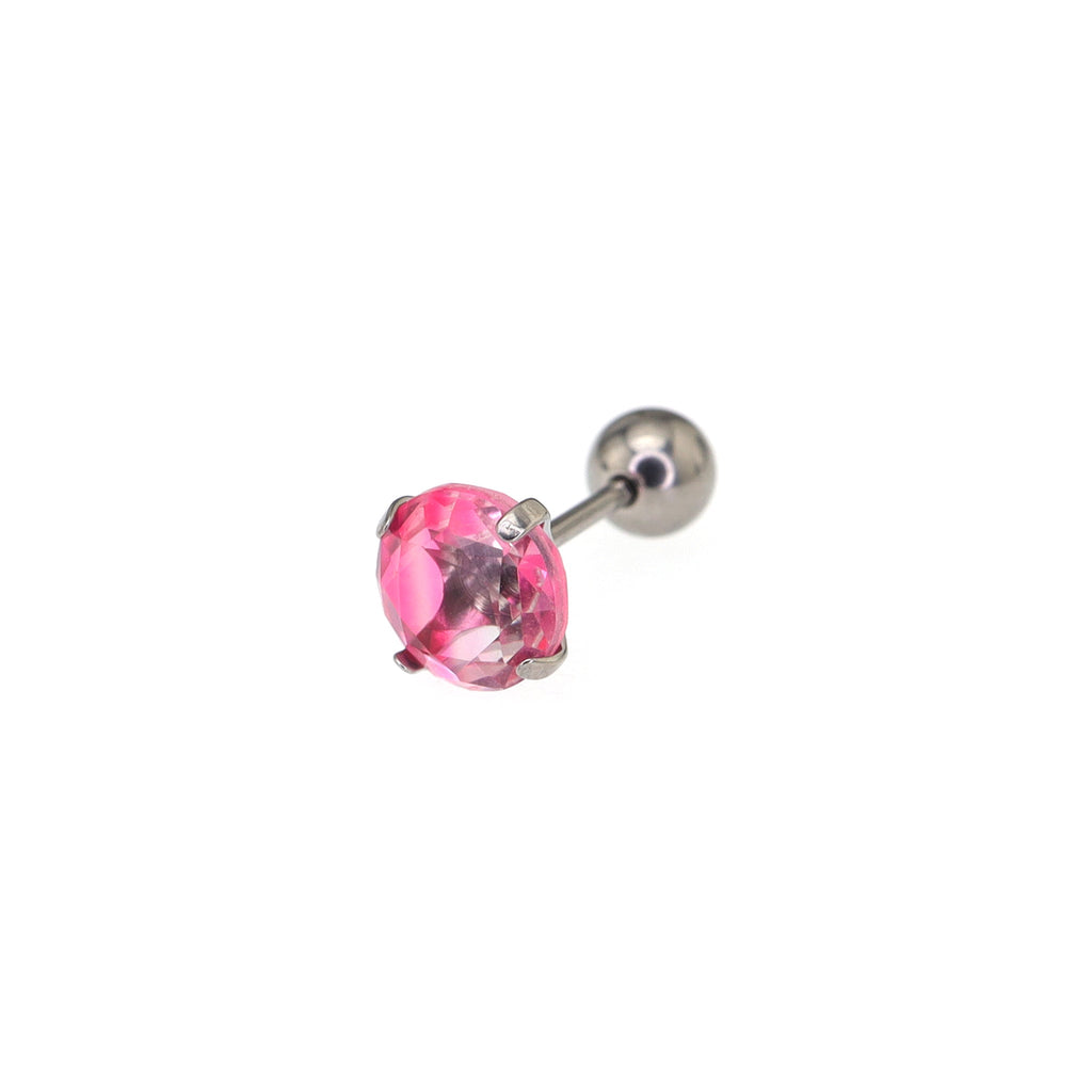 Round Gradient Tourmaline CZ Titanium Ear Studs