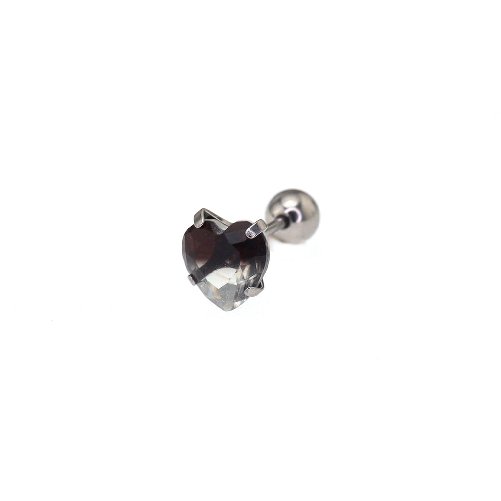 Heart Gradient Tourmaline CZ Titanium Ear Studs