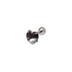 Heart Gradient Tourmaline CZ Titanium Ear Studs