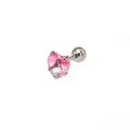 Heart Gradient Tourmaline CZ Titanium Ear Studs