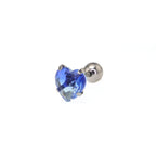 Heart Gradient Tourmaline CZ Titanium Ear Studs
