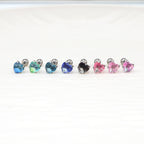 Heart Gradient Tourmaline CZ Titanium Ear Studs