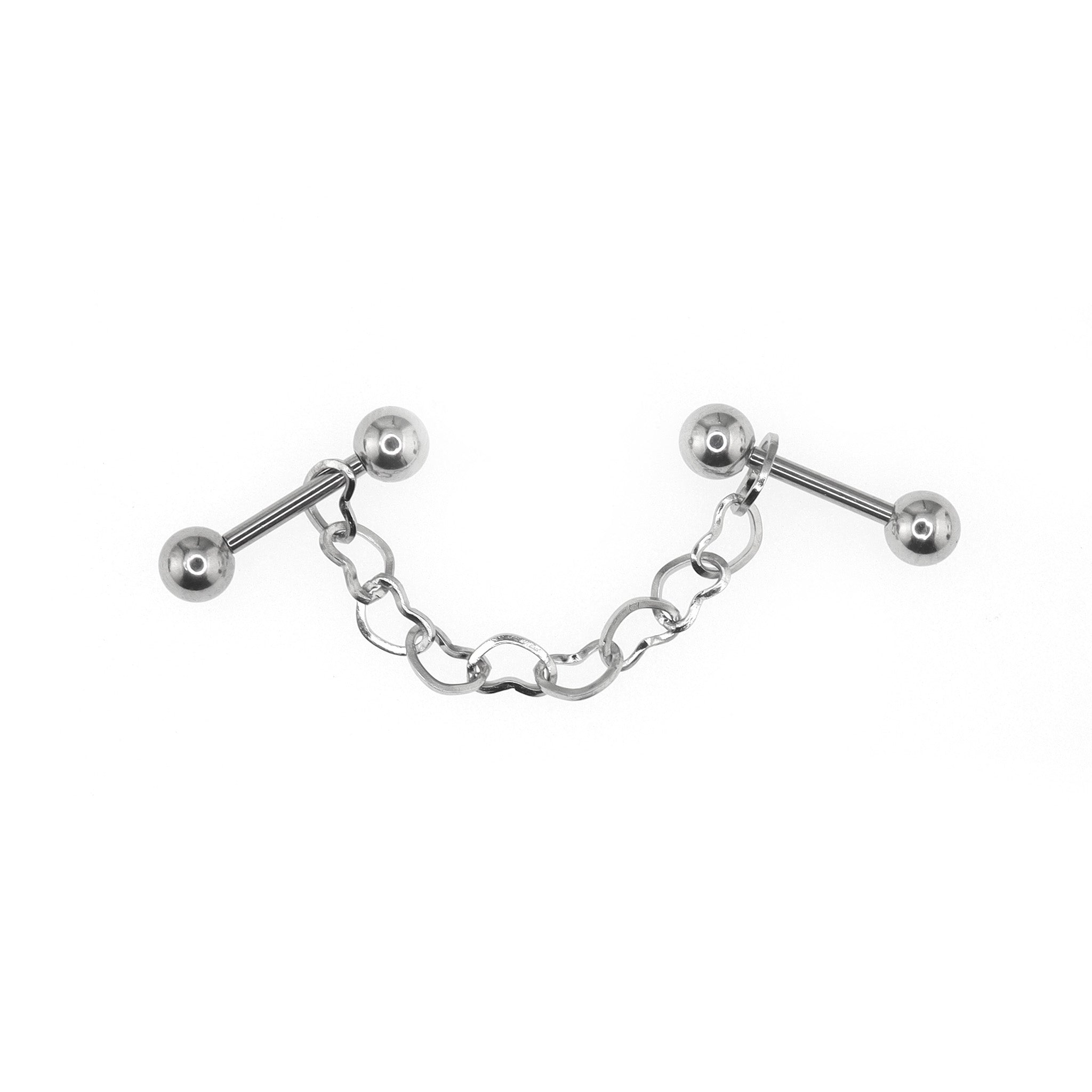 Black Heart Chain Stainless Steel Ear Chain