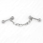 Black Heart Chain Stainless Steel Ear Chain