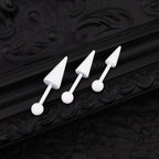 White Enamel Externally Threaded stainless steel Helix Studs