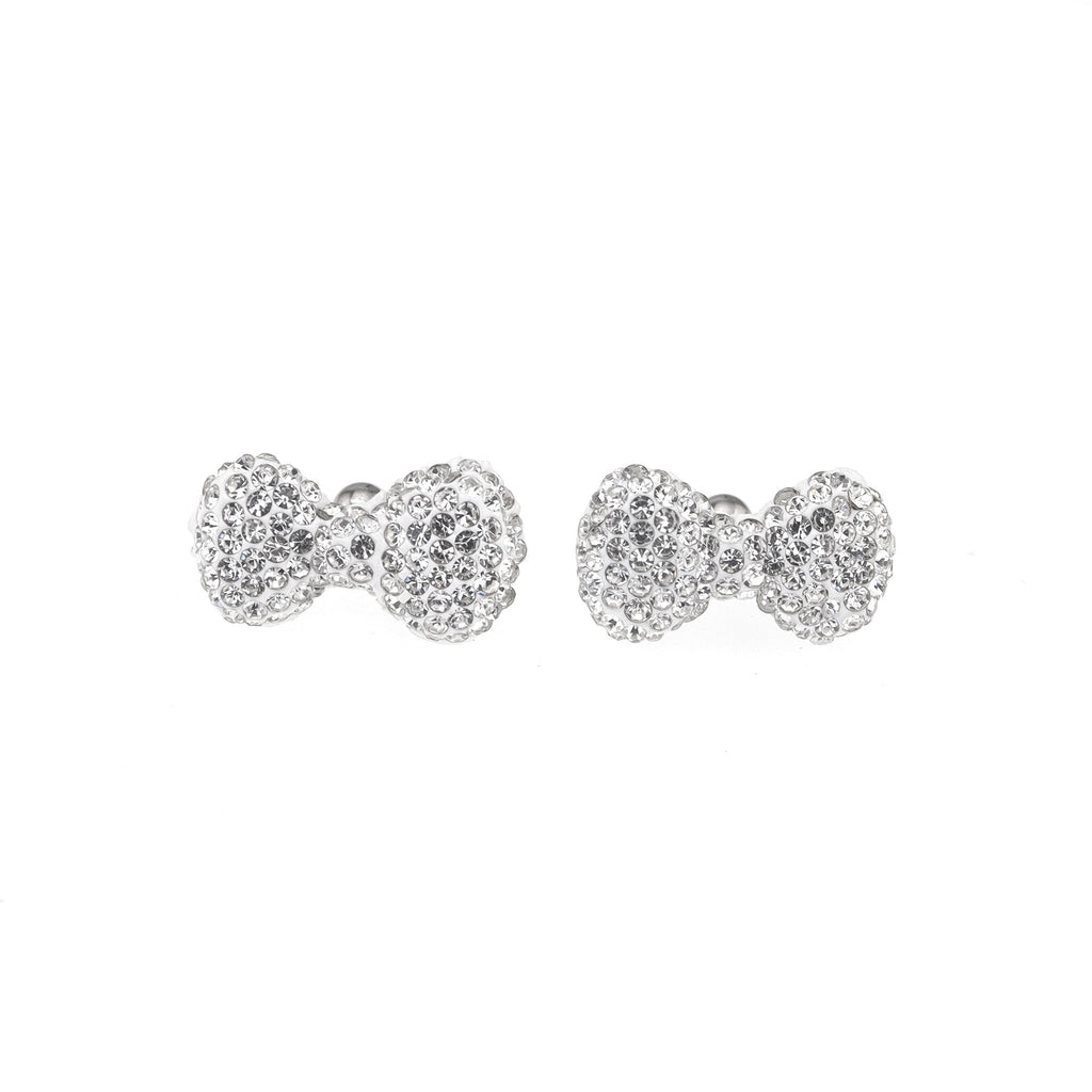 High-Shine Full CZ Bow stainless steel Ear Studs