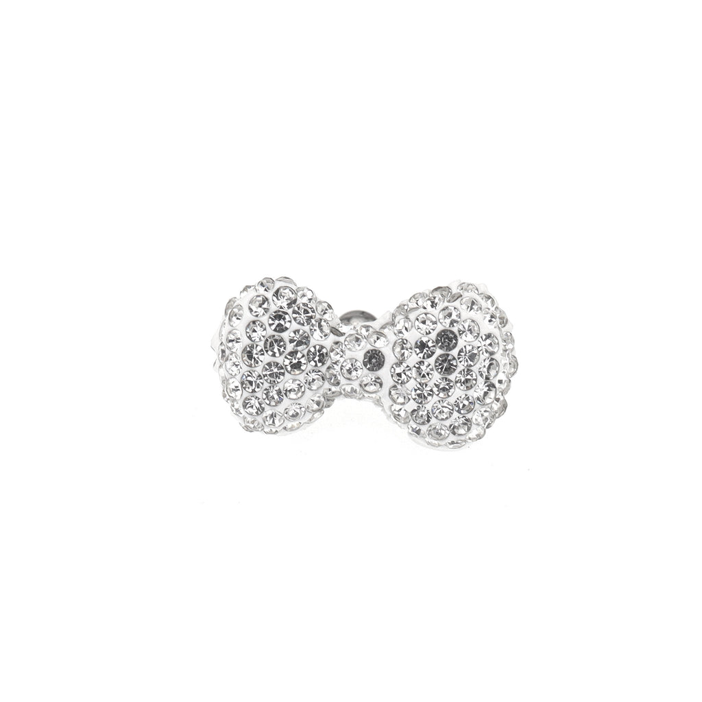High-Shine Full CZ Bow stainless steel Ear Studs