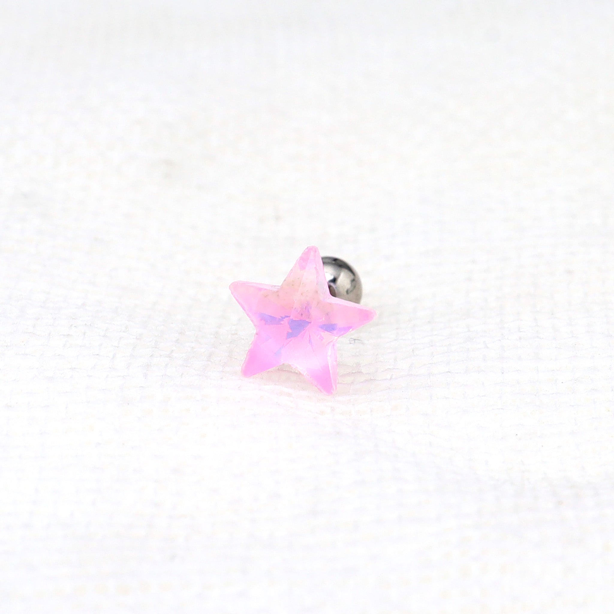 Colorful Opal Pentagram Stainless Steel Ear Studs