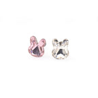 Pink & White Bunny Internally Threaded Titanium Studs