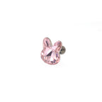 Pink & White Bunny Internally Threaded Titanium Studs