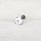 High-Shine Snowflake-Cut CZ Internally Threaded Titanium Studs