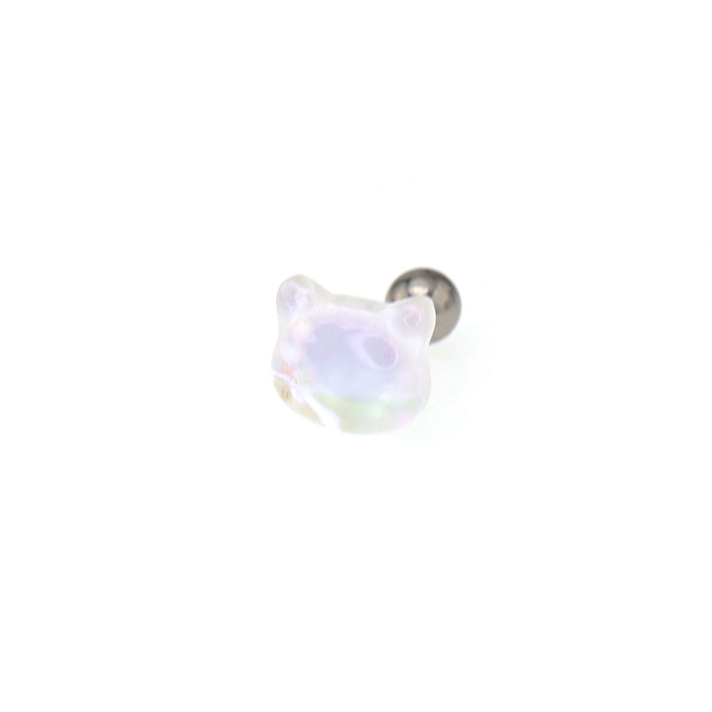 White Jelly Cat stainless steel Ear Studs