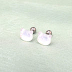 White Jelly Cat stainless steel Ear Studs