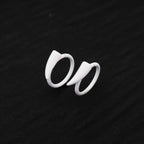 PAIR OF White Enamel Fangs stainless steel Lip Clip