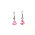 Rainbow Heart CZ Pendant tainless steel Earrings