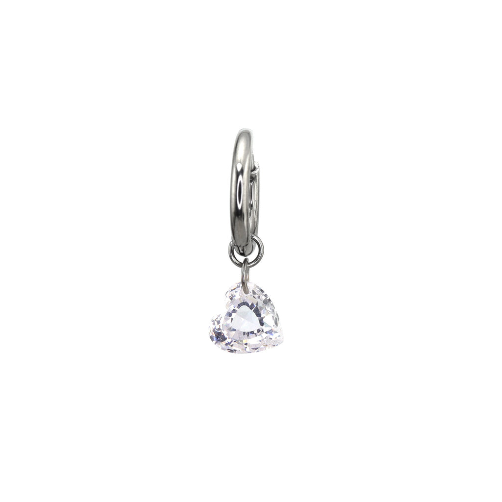 Rainbow Heart CZ Pendant tainless steel Earrings