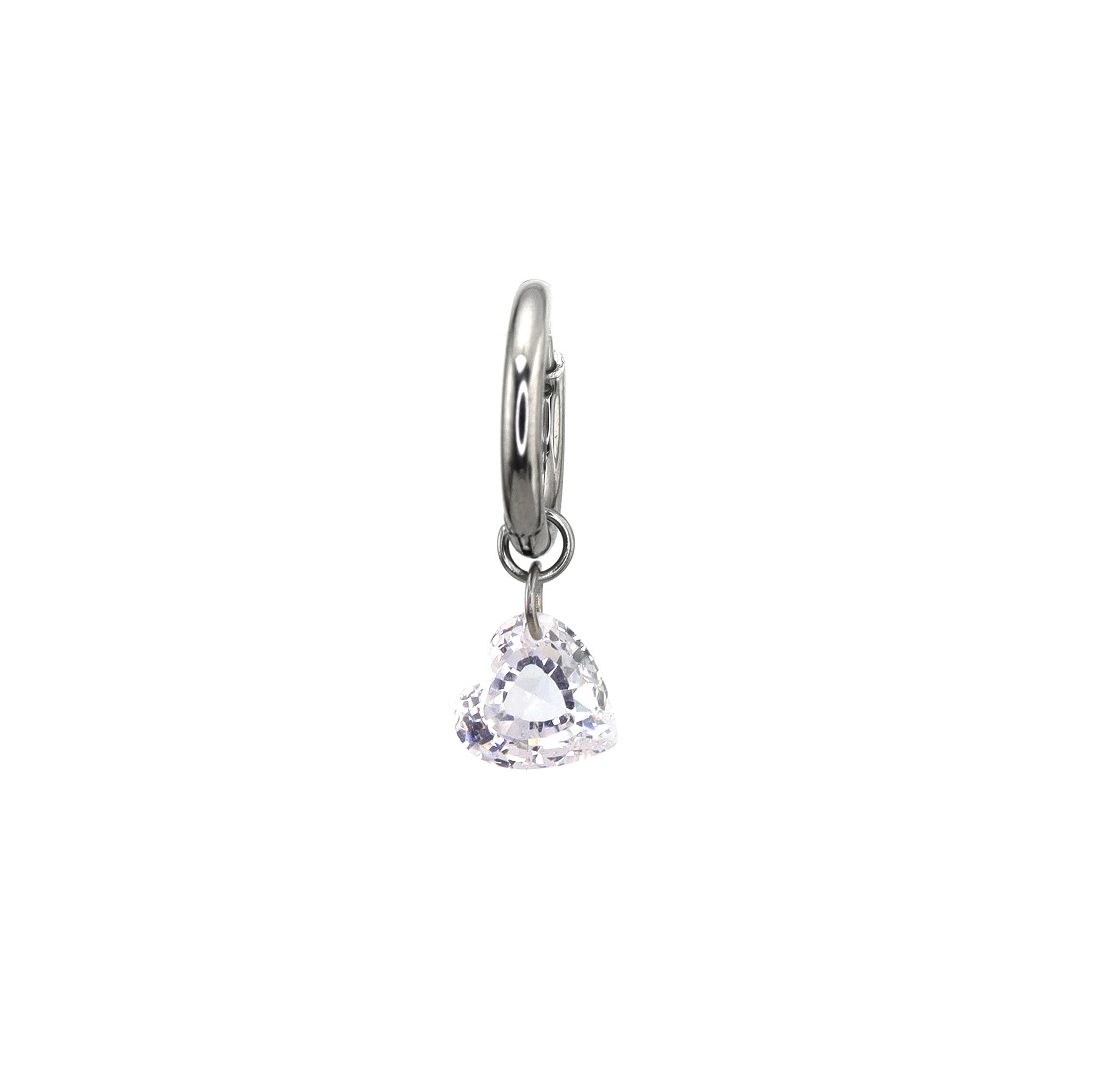 Rainbow Heart CZ Pendant tainless steel Earrings