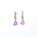 Rainbow Heart CZ Pendant tainless steel Earrings