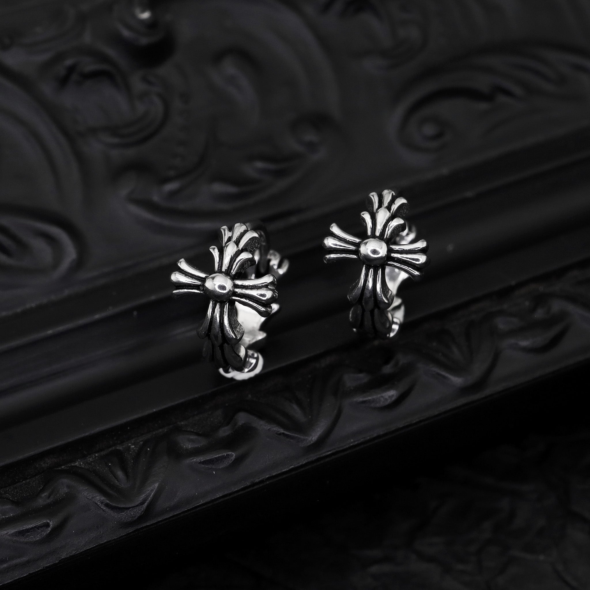 Chrome Hearts Style Cross Stainless steel Earrings