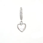 Heart-Shaped Mother of Pearl & CZ tainless steel Earrings
