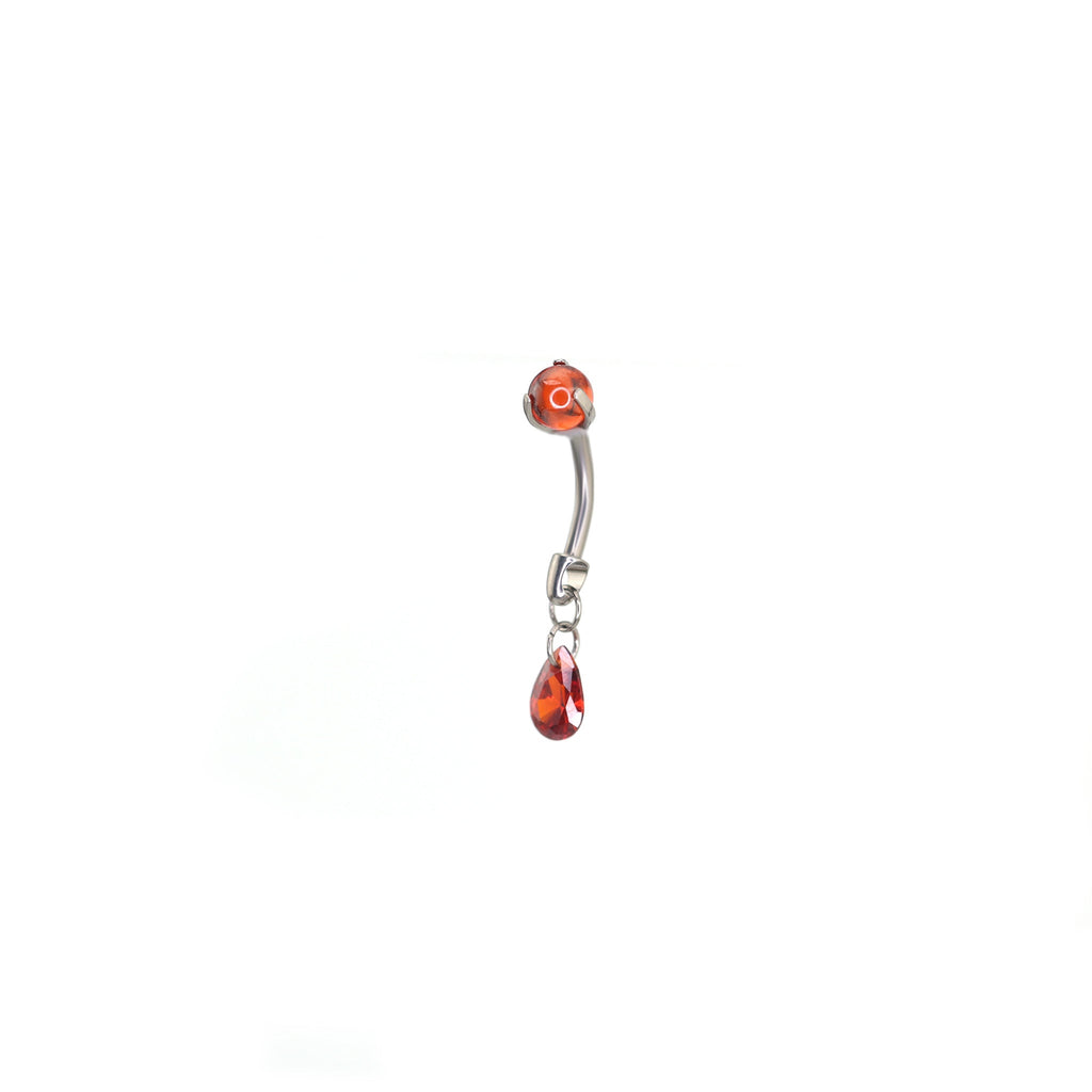 Gothic Red Teardrop Pendant Titanium Rook Jewelry