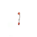 Gothic Red Teardrop Pendant Titanium Rook Jewelry