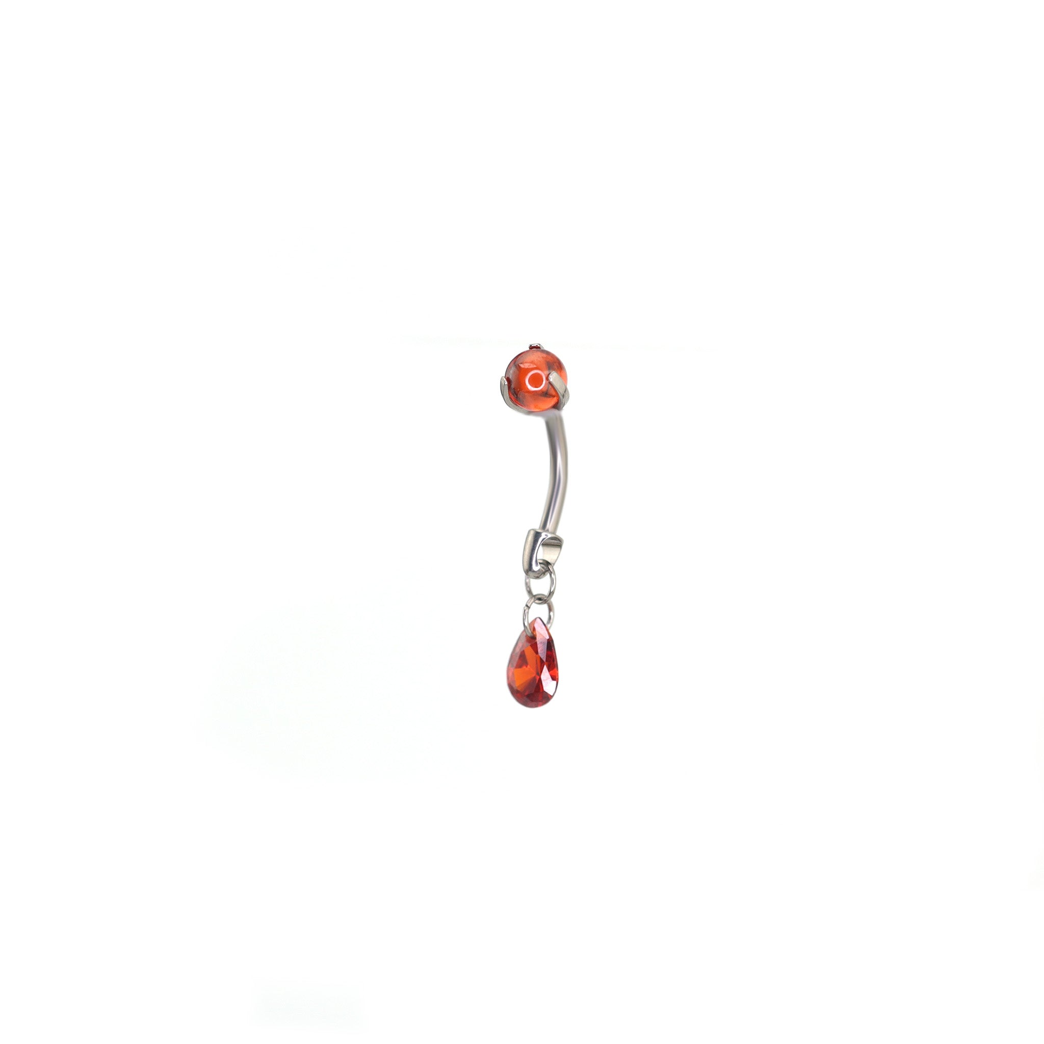 Gothic Red Teardrop Pendant Titanium Rook Jewelry