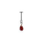 Gothic Red Teardrop Pendant Titanium Labret Studs