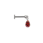 Gothic Red Teardrop Pendant Titanium Labret Studs
